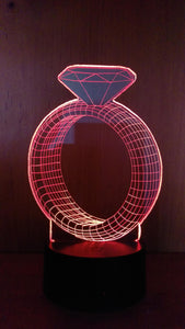 Awesome "Diamond Ring" LED lamp appears as 3D Object (2002) - FREE SHIPPING!