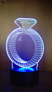 Awesome "Diamond Ring" LED lamp appears as 3D Object (2002) - FREE SHIPPING!