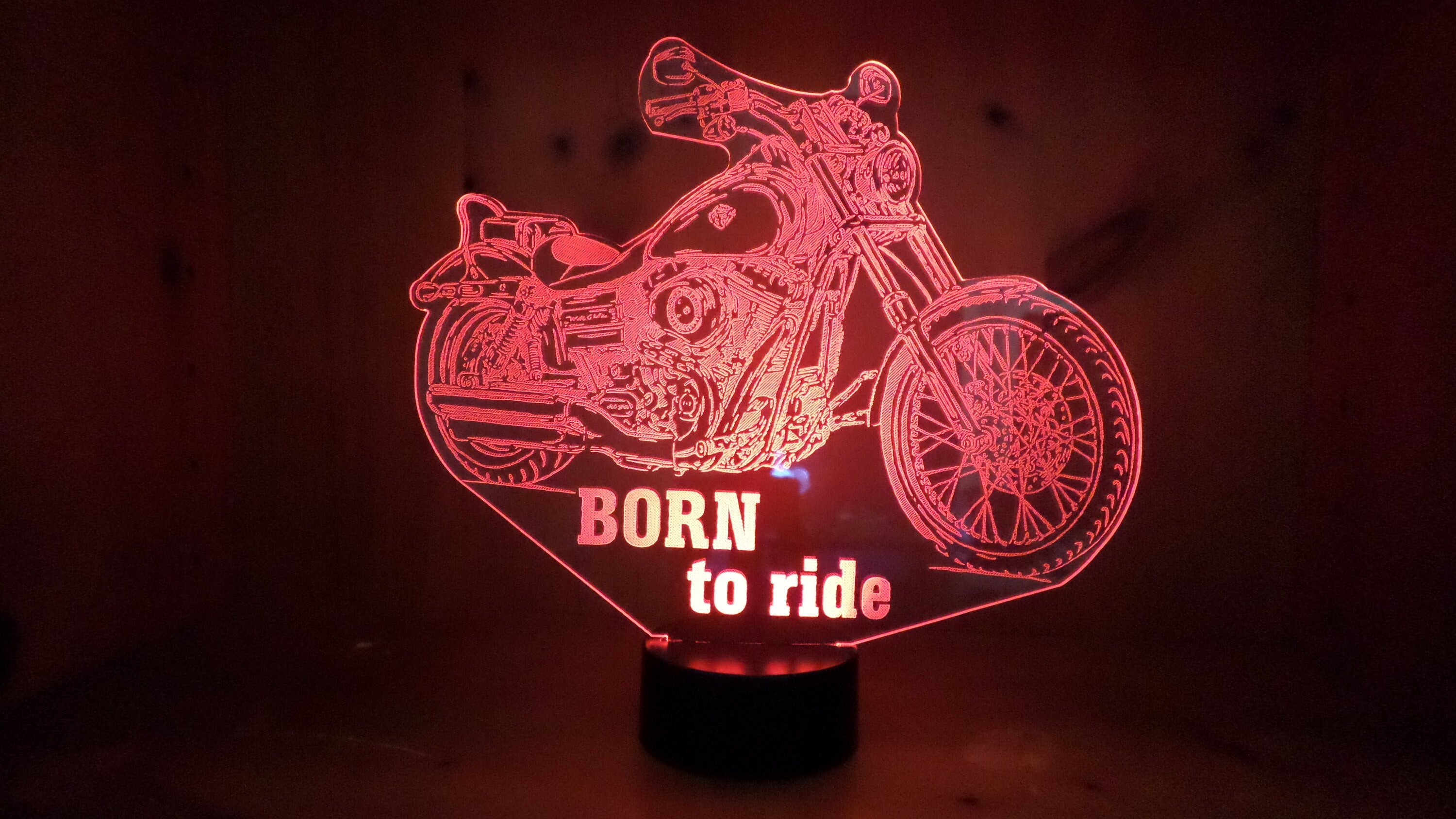 Awesome "BORN to Ride" Motorcycle 3D lamp (1082) - FREE SHIPPING!