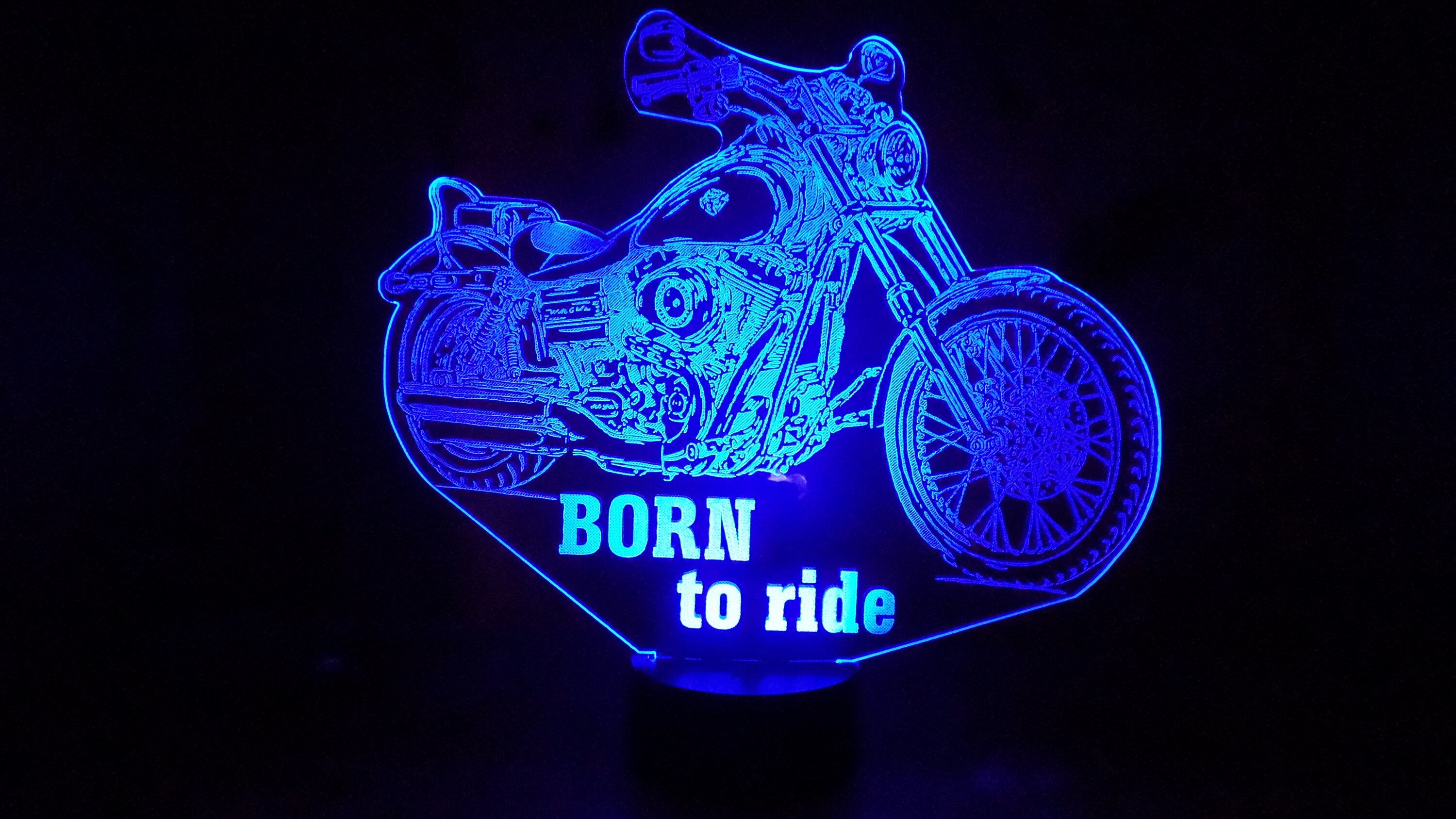 Awesome "BORN to Ride" Motorcycle 3D lamp (1082) - FREE SHIPPING!