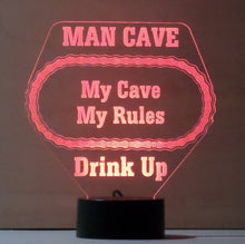 Load image into Gallery viewer, Awesome &quot;MAN CAVE - Drink Up&quot; 3D LED Lamp (1095) - Free Shipping!