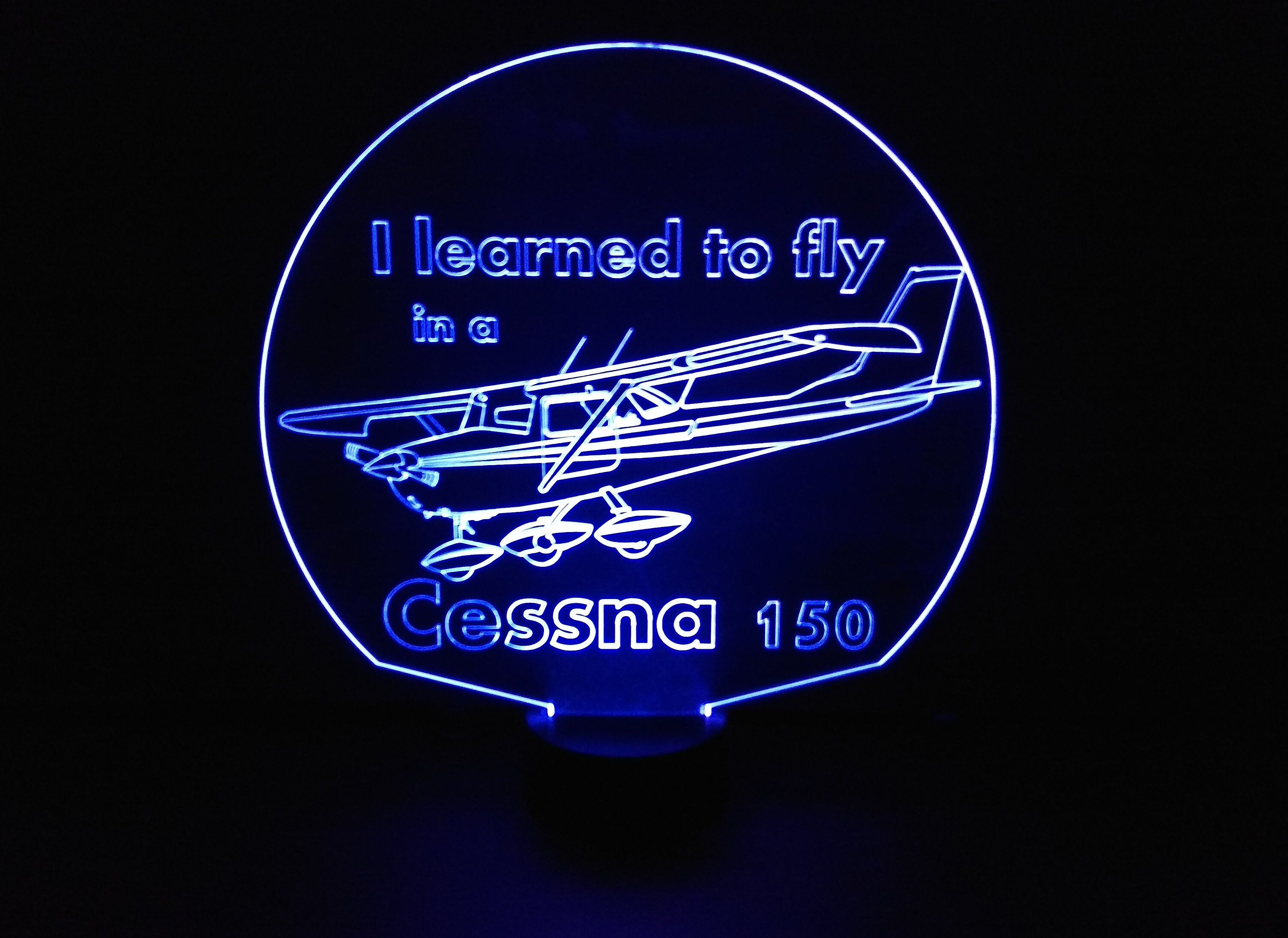 Awesome "I learned to fly in a Cessna 150" LED lamp appears as 3D Object (1099) - FREE SHIPPING!