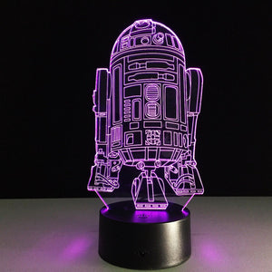 Awesome "Star Wars R2-D2 Robot" 3D LED Lamp (2095) - FREE Shipping!