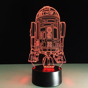 Awesome "Star Wars R2-D2 Robot" 3D LED Lamp (2095) - FREE Shipping!