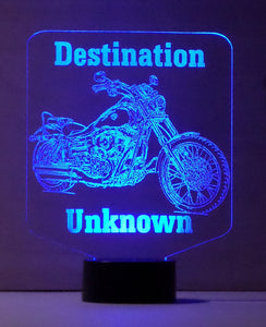 Awesome "Destination Unknown" Motorcycle 3D LED Lamp (1071) - FREE SHIPPING!