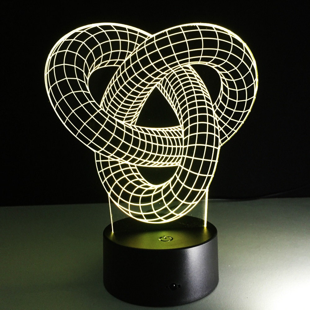 Awesome "Love Knot" Geometric Spiral 3D LED Lamp (2004) - FREE Shipping!