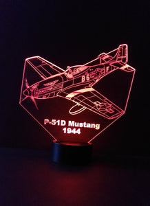 Awesome 3D "P-51D Mustang" LED lamp (1107) - FREE SHIPPING!