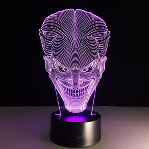 Awesome "Joker" 3D LED Lamp (2089) - FREE SHIPPING!