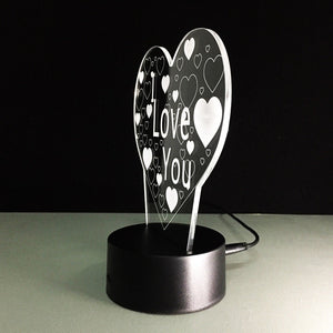 Awesome "I Love You Heart" 3D LED Lamp (2195) - FREE SHIPPING!