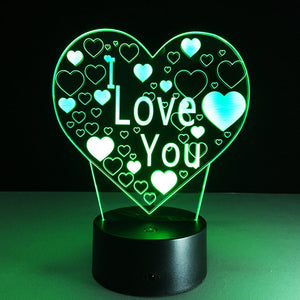 Awesome "I Love You Heart" 3D LED Lamp (2195) - FREE SHIPPING!