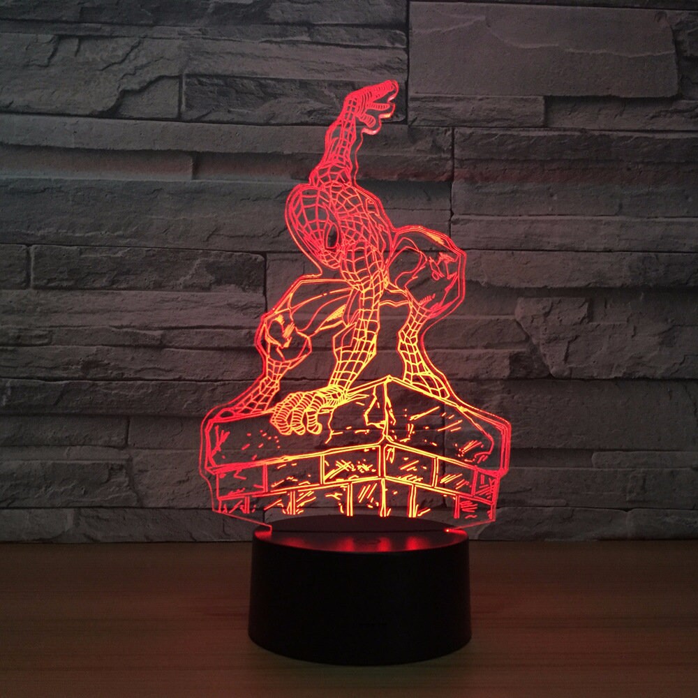 Awesome "Spiderman on Chimney" 3D LED Lamp (21223) - FREE SHIPPING!