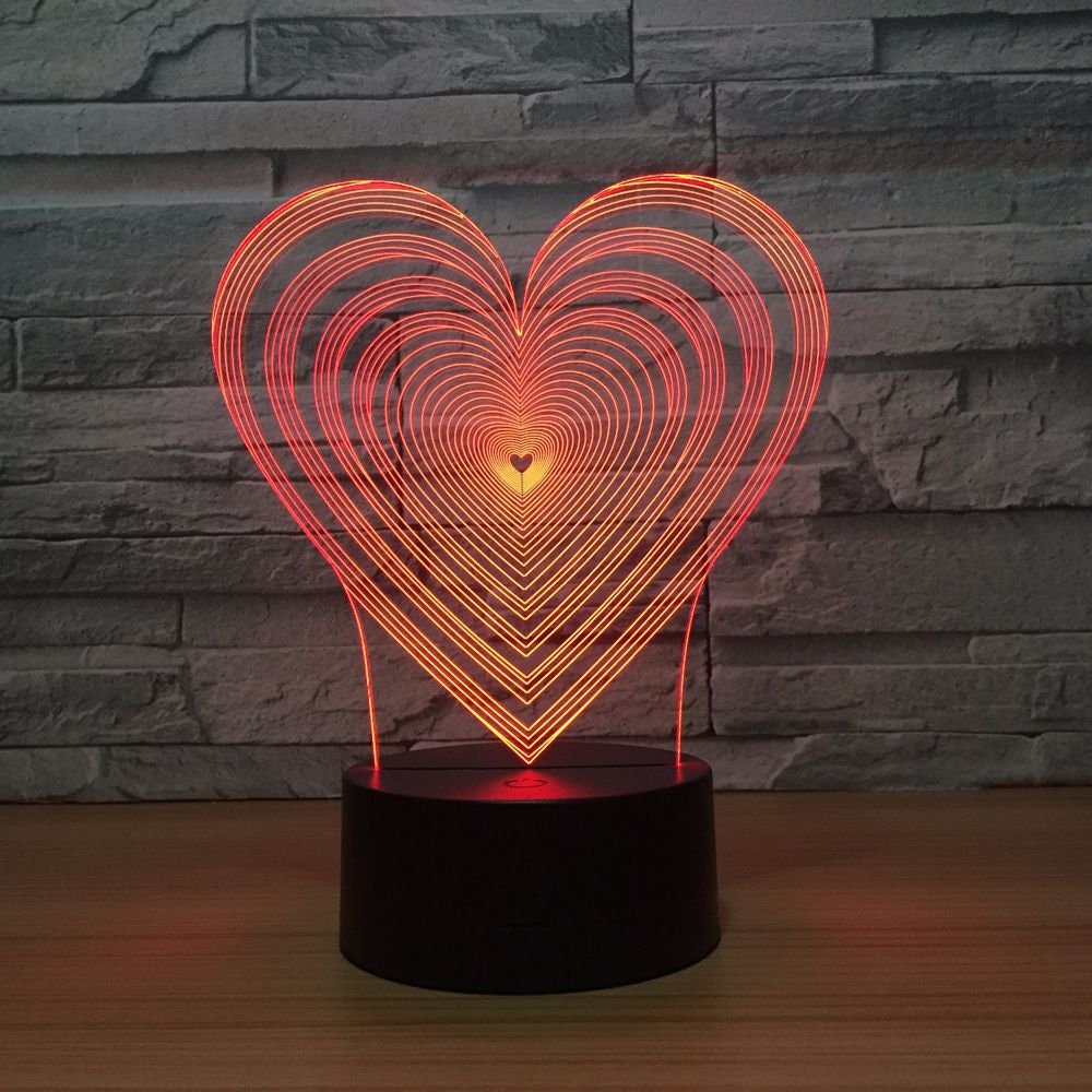 Awesome "Spiral Hearts" 3D LED Lamp (21366) - FREE SHIPPING!