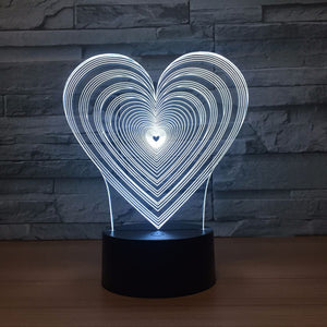 Awesome "Spiral Hearts" 3D LED Lamp (21366) - FREE SHIPPING!