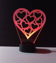 Load image into Gallery viewer, Awesome &quot;Hearts in a Heart&quot; LED Lamp (1119) - FREE SHIPPING!