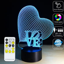 Load image into Gallery viewer, Awesome &quot;Love Heart&quot; 3D LED Lamp (2077) - FREE SHIPPING!