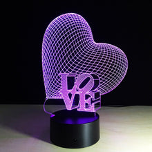 Load image into Gallery viewer, Awesome &quot;Love Heart&quot; 3D LED Lamp (2077) - FREE SHIPPING!
