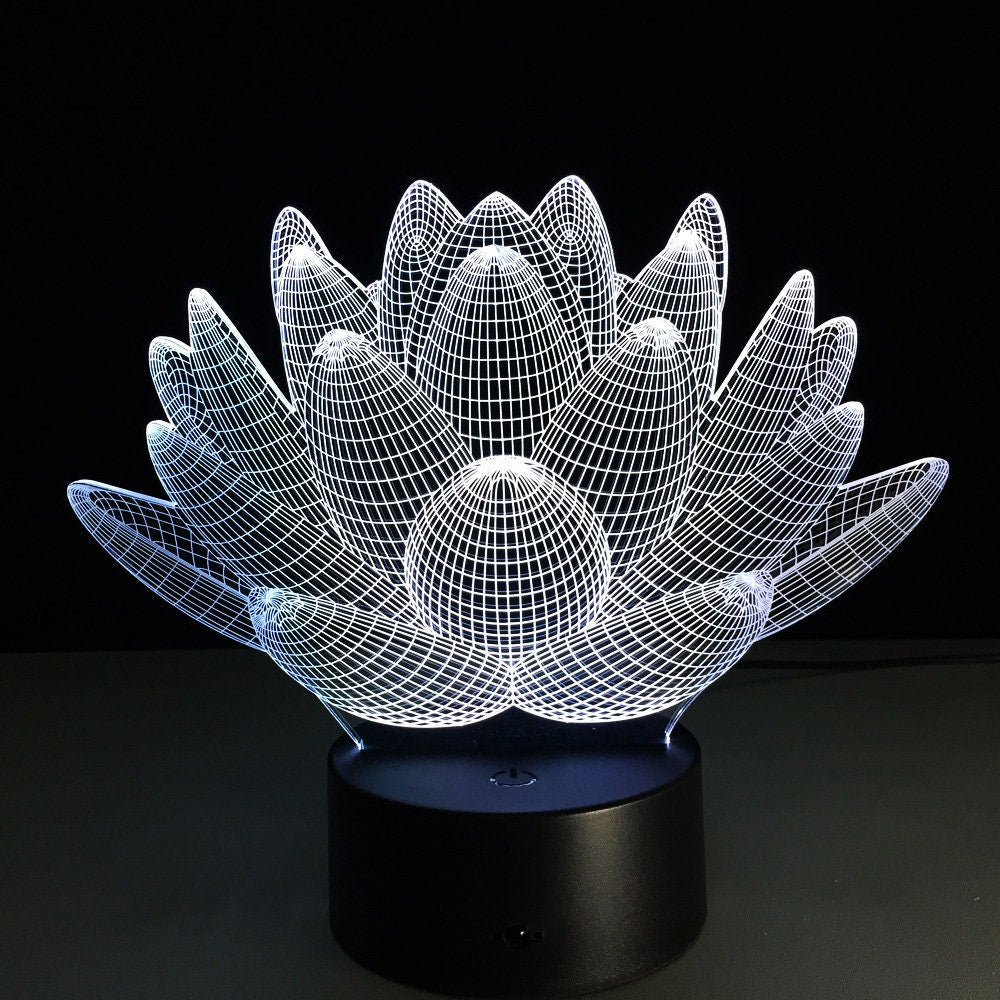 Awesome "Lotus Flower" 3D LED Lamp (2100) - FREE SHIPPING!
