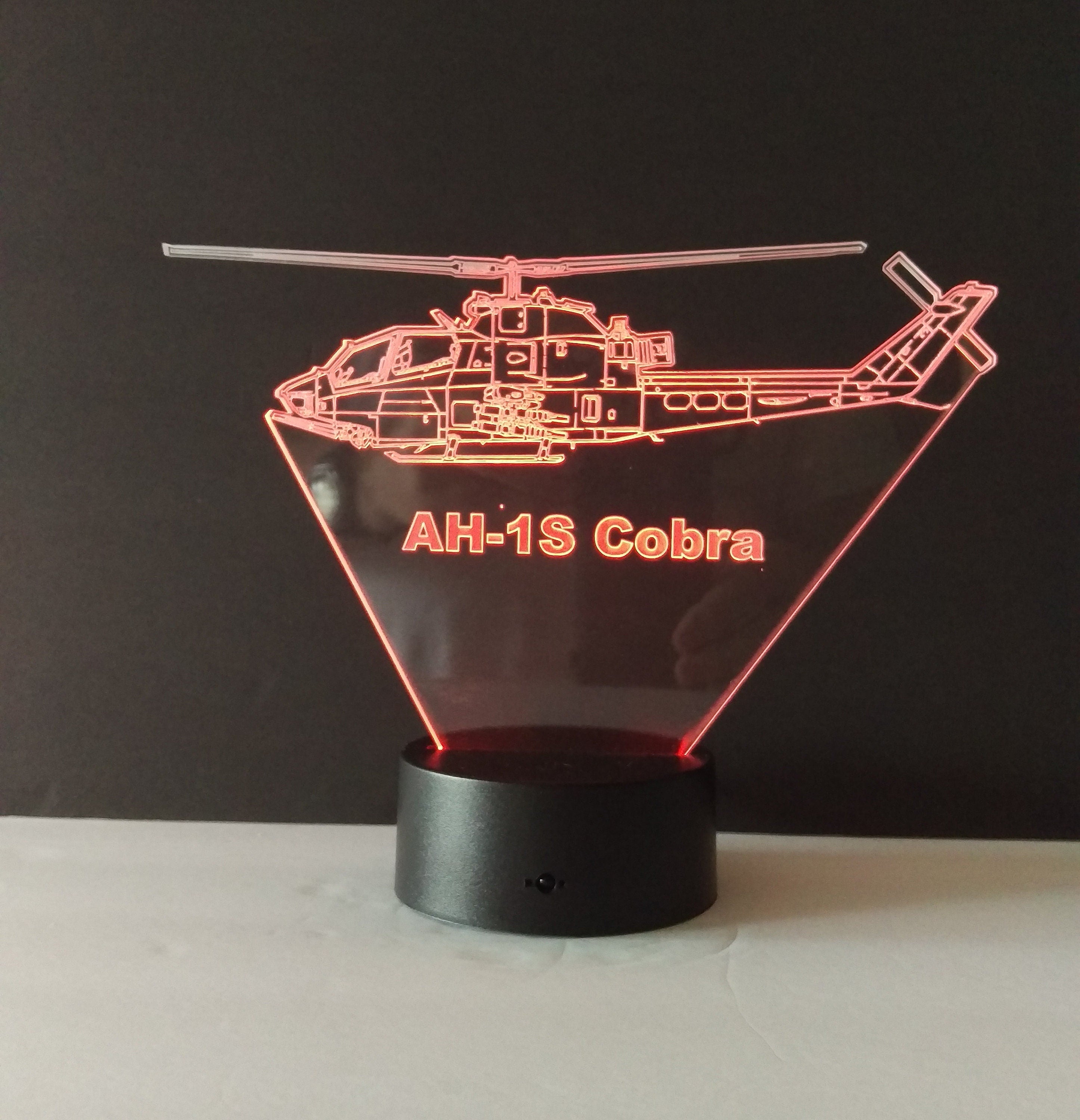 Awesome "AH-1S Cobra Attack Helicopter" 3D LED Lamp (2642)