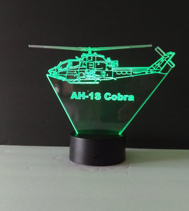 Awesome "AH-1S Cobra Attack Helicopter" 3D LED Lamp (2642)