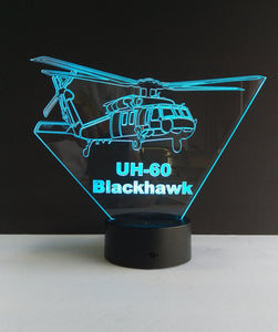 Awesome 3D "UH-60 Blackhawk Helicopter " LED Lamp (1157) - Free Shipping!