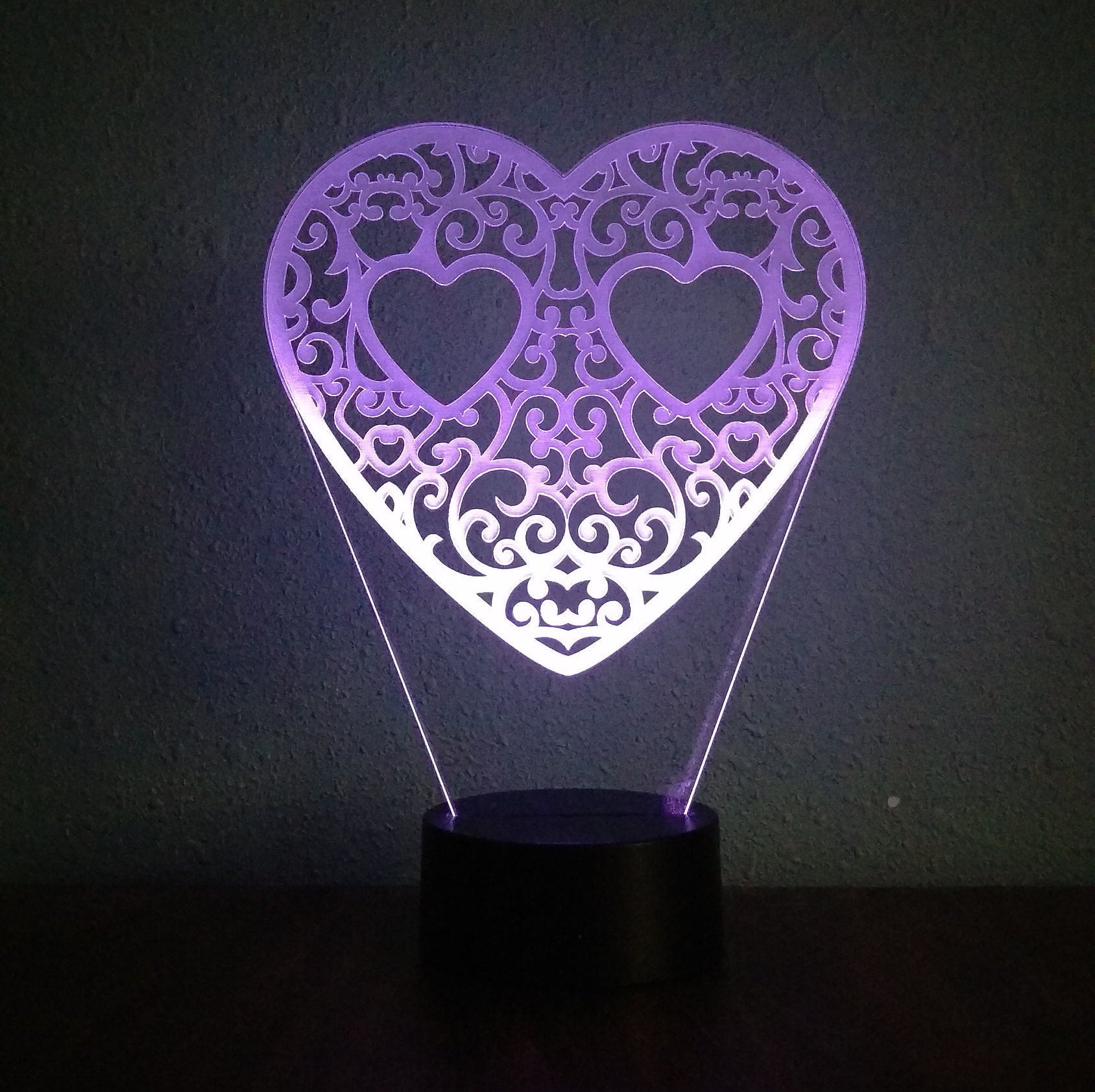 Awesome "Two Hearts in a Heart" LED Lamp (1021) - FREE SHIPPING!