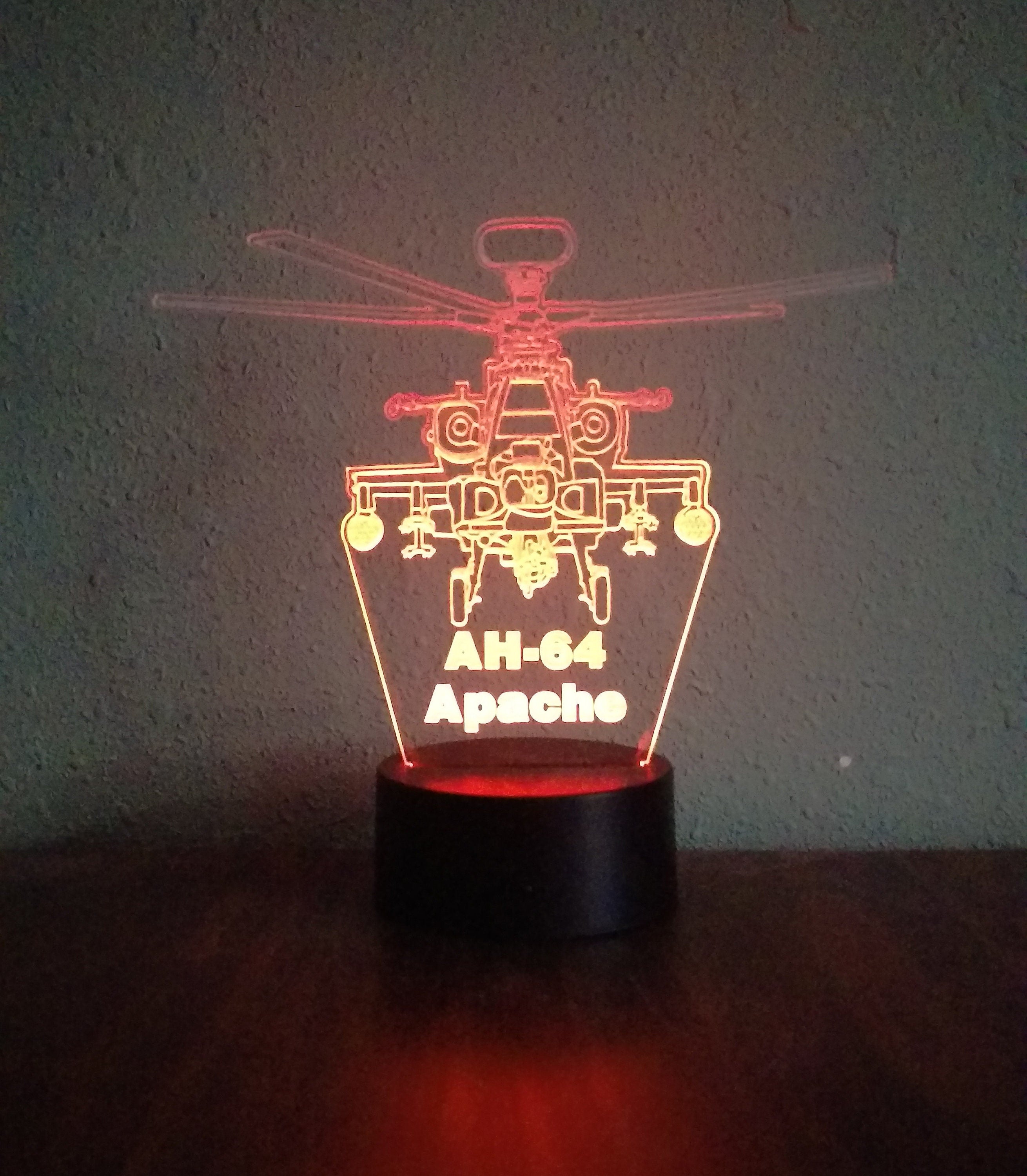 Awesome "AH-64 Attack Helicopter" Led Lamp (1117) - FREE SHIPPING
