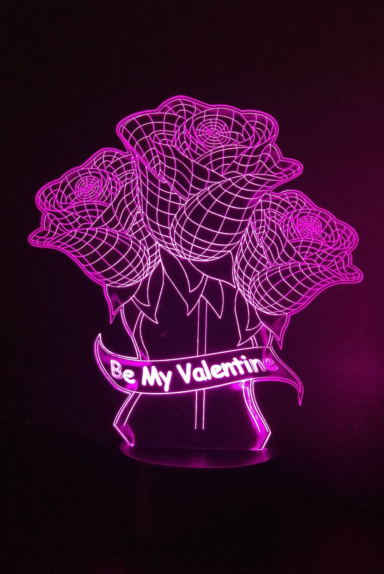 Awesome 3D "Be My Valentine Roses" LED Lamp (1141) - FREE SHIPPING!