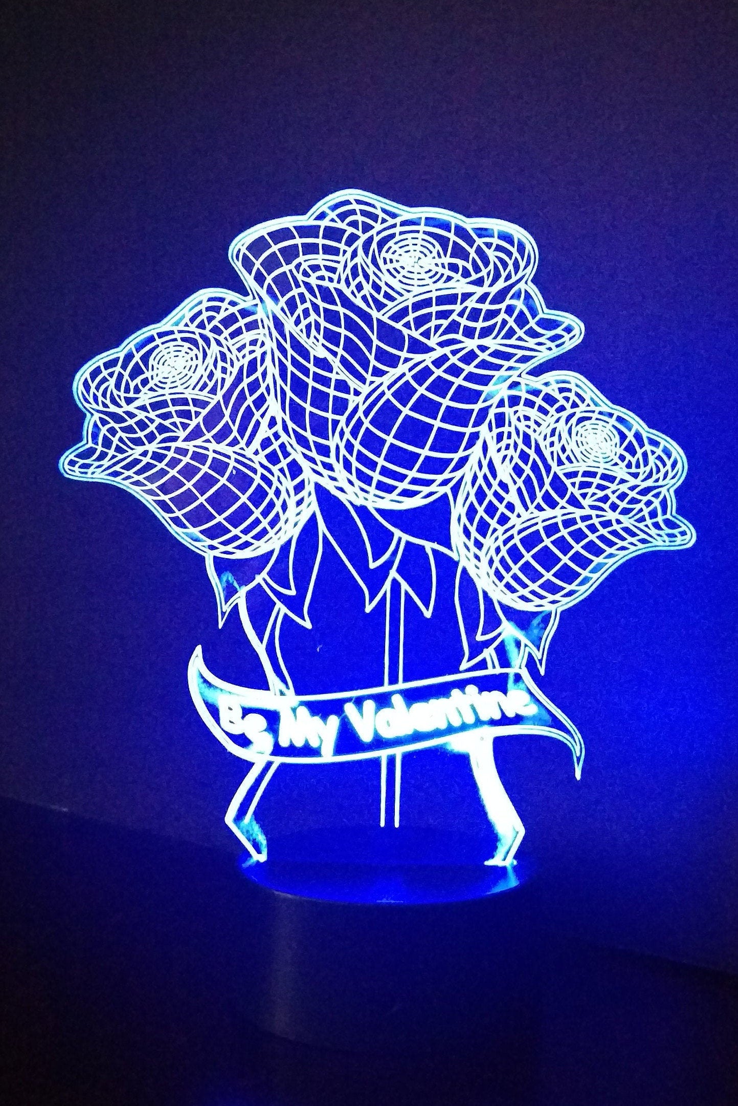Awesome 3D "Be My Valentine Roses" LED Lamp (1141) - FREE SHIPPING!