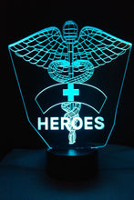 Load image into Gallery viewer, Awesome &quot;Nurses are Heroes&quot; 3D LED Lamp (1203) - FREE SHIPPING!