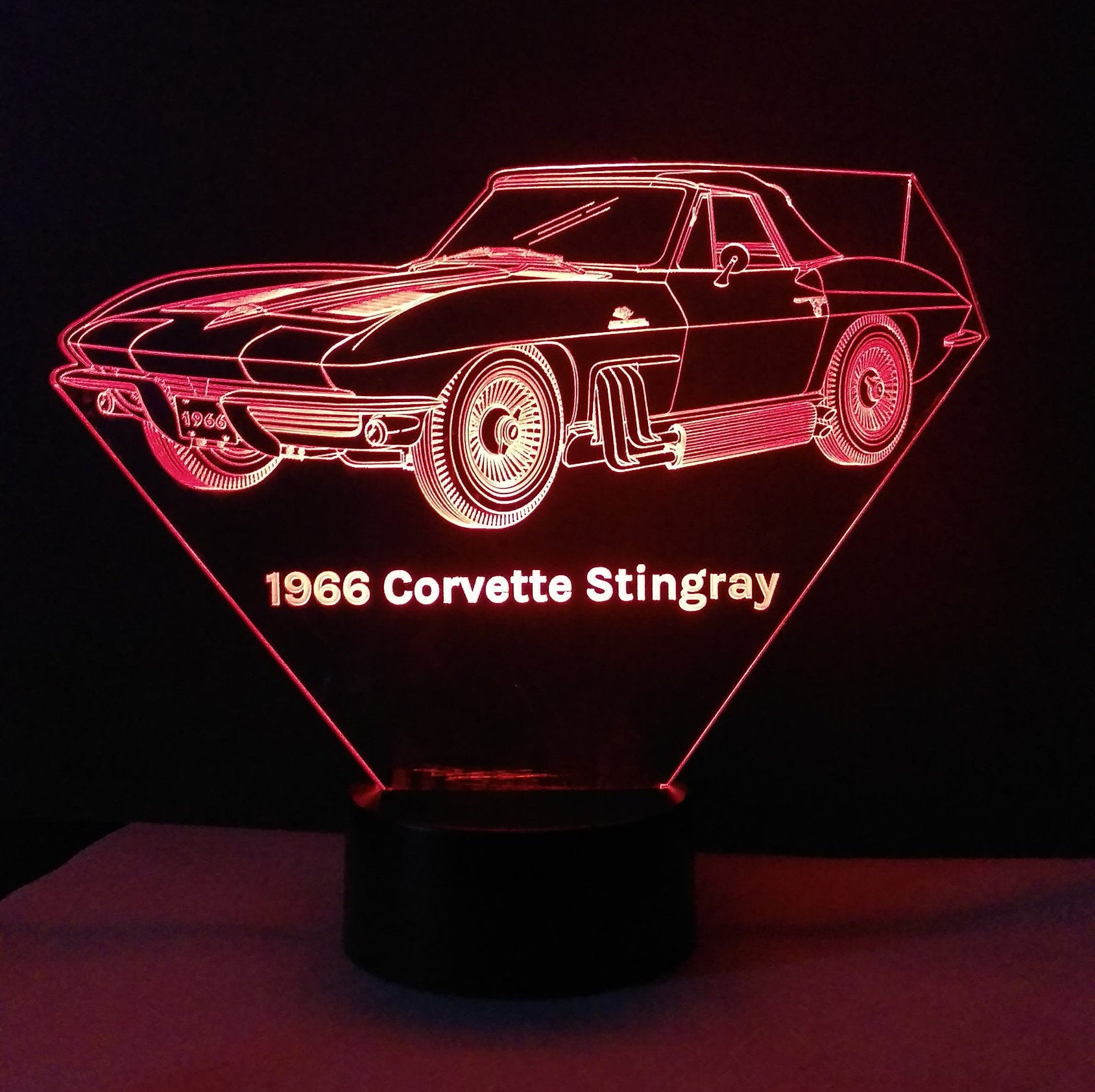 Awesome "1966 Corvette Stingray" 3D LED Lamp (1204) - FREE SHIPPING!