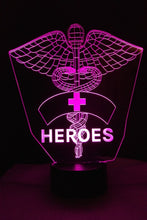 Load image into Gallery viewer, Awesome &quot;Nurses are Heroes&quot; 3D LED Lamp (1203) - FREE SHIPPING!