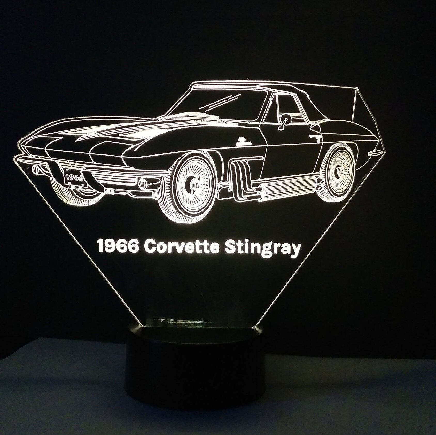 Awesome "1966 Corvette Stingray" 3D LED Lamp (1204) - FREE SHIPPING!
