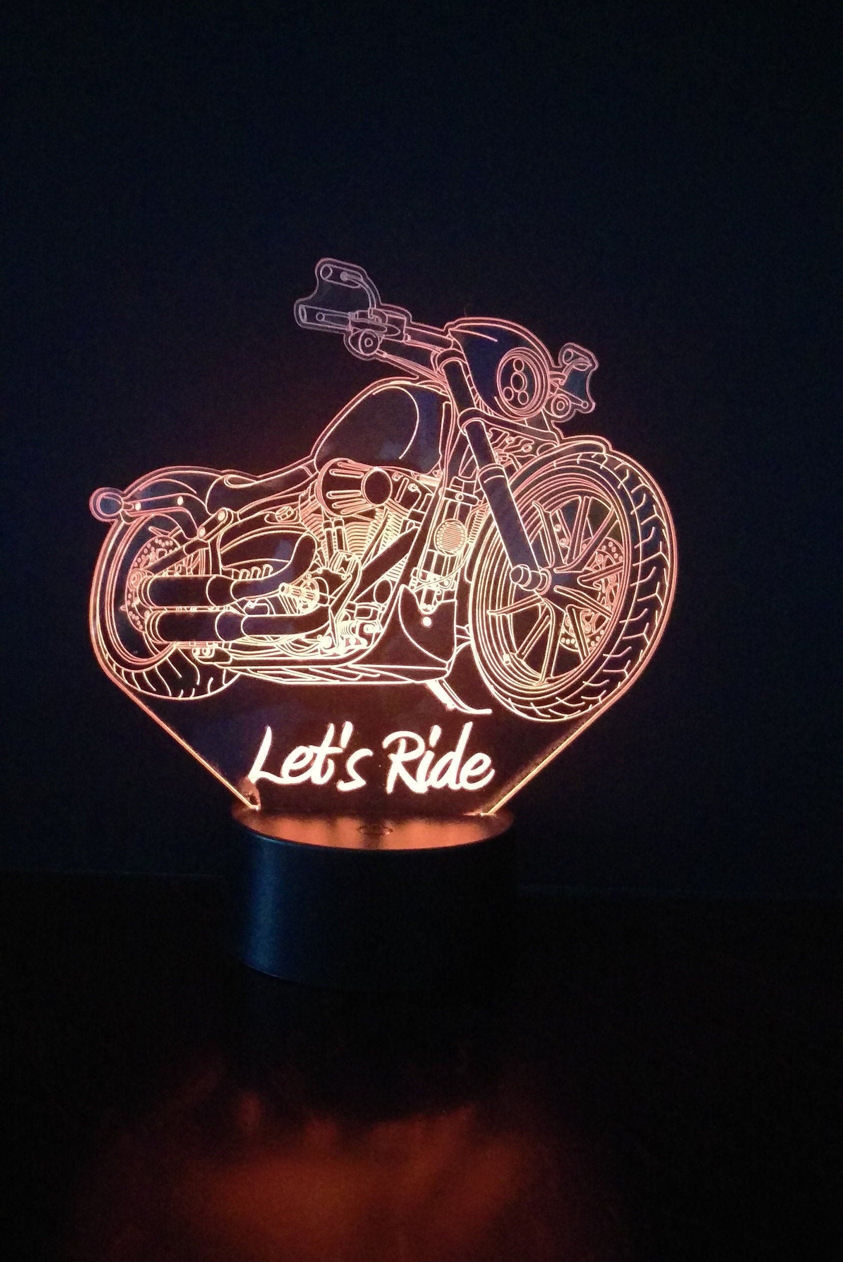 Awesome "Let's Ride" 3D LED Lamp (1197) - FREE SHIPPING!