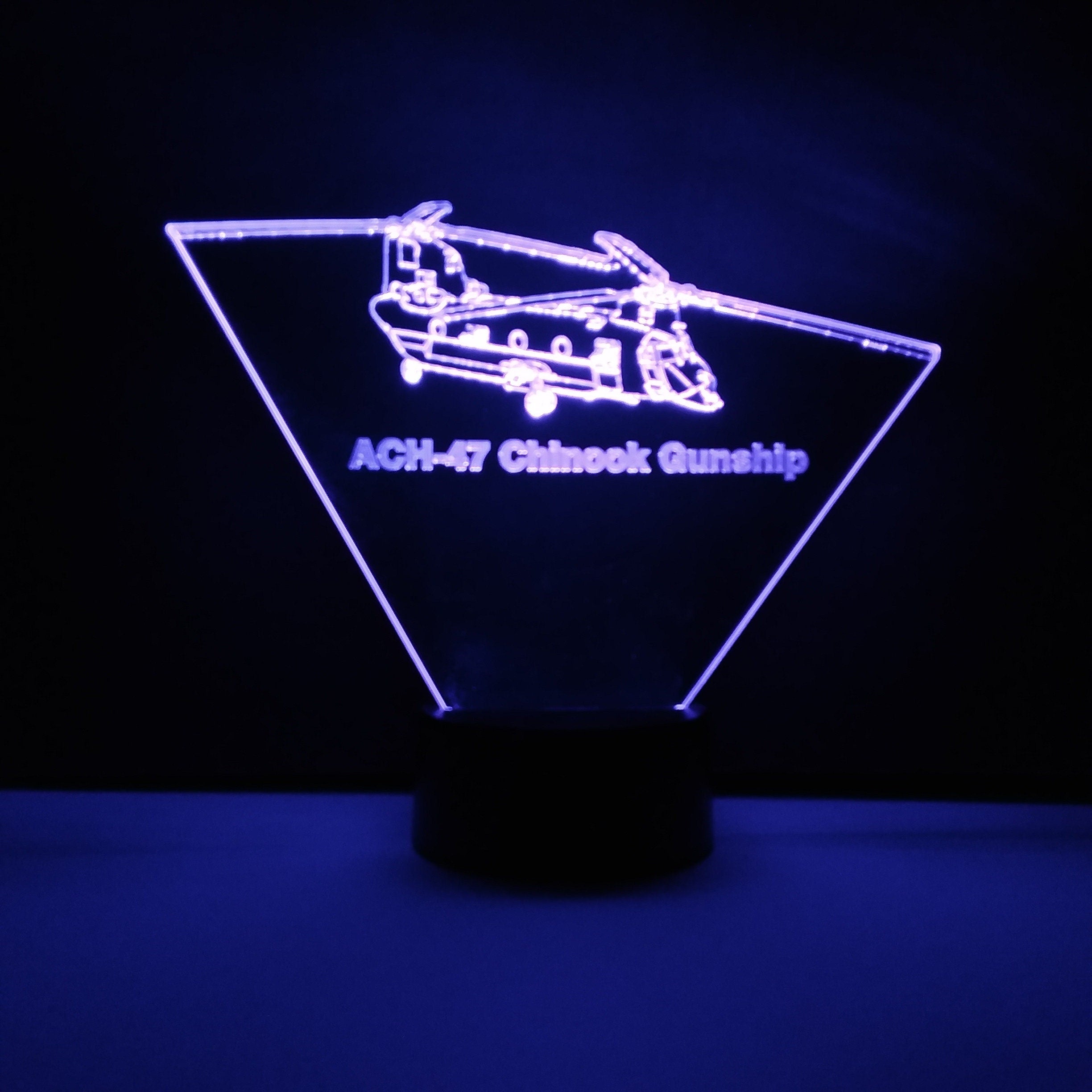 Awesome "ACH-47 Chinook Gunship" 3D LED Lamp (1211)