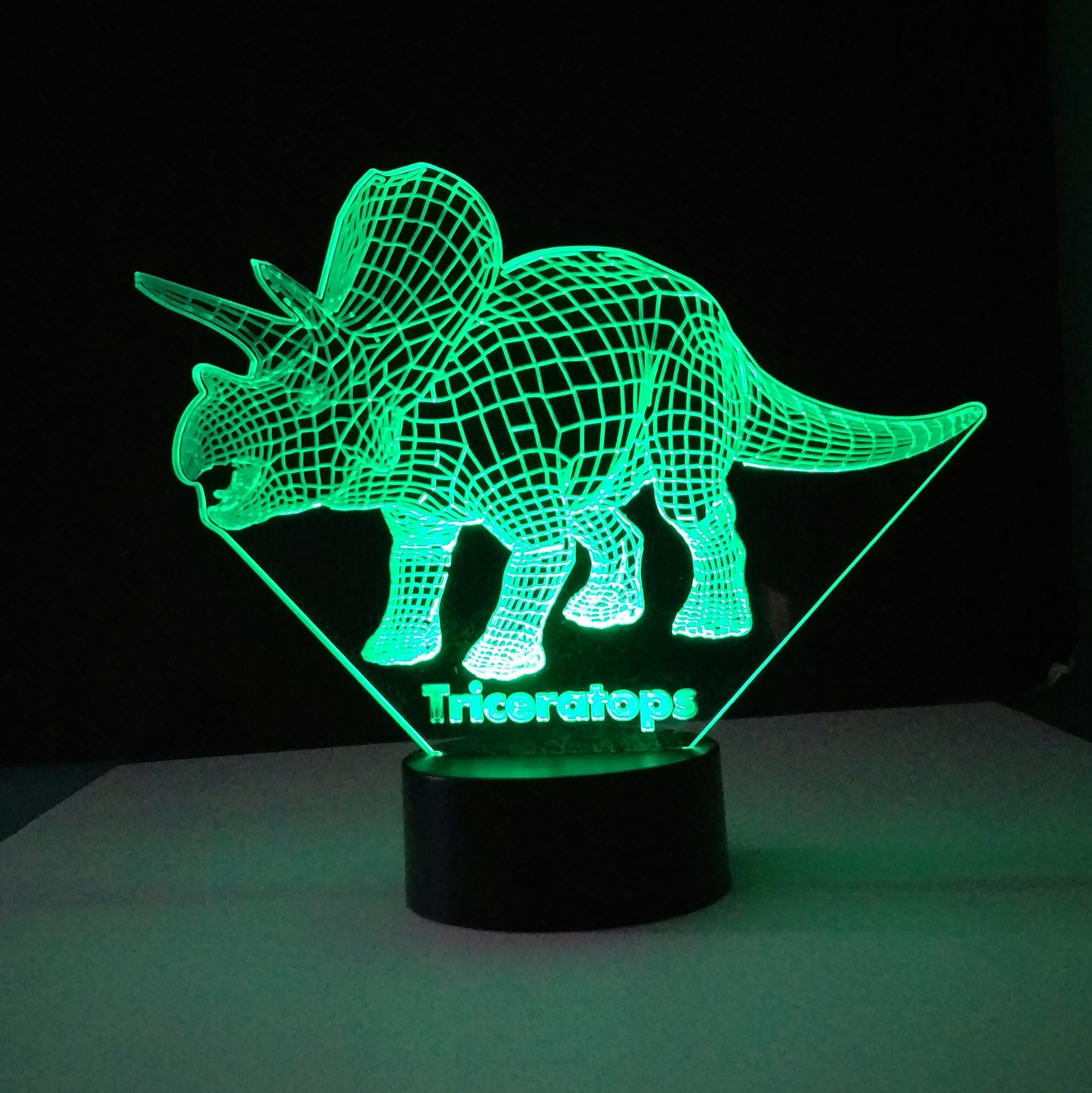 Awesome "Triceratops" 3D LED Lamp (1235) - FREE SHIPPING!