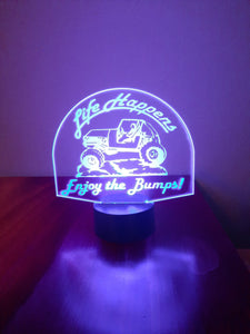 Awesome "Jeep Life happens - Enjoy the Bumps!" LED Lamp (1263)