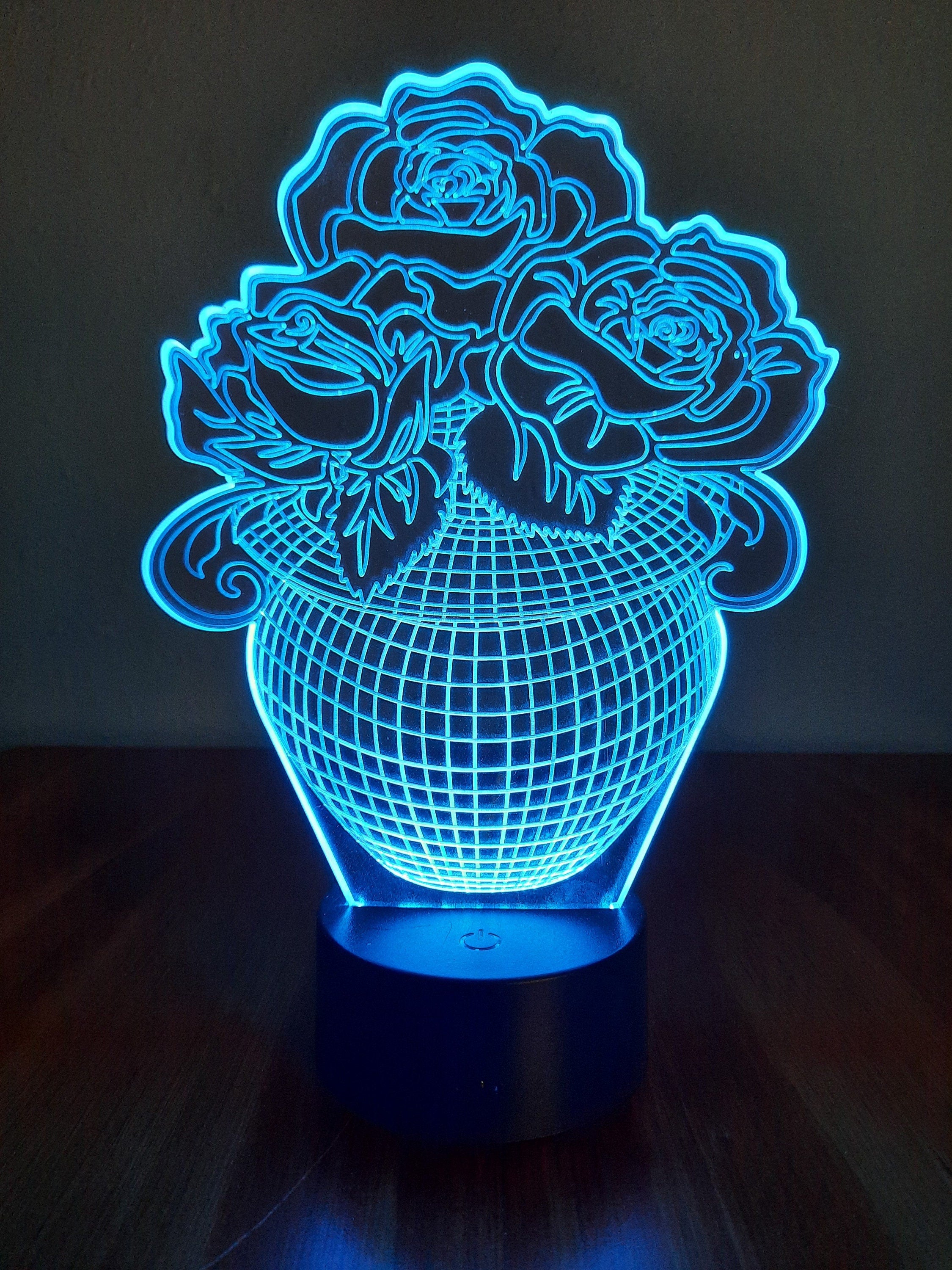 Awesome "Bowl of Roses" 3D LED Lamp (1139) - FREE SHIPPING!