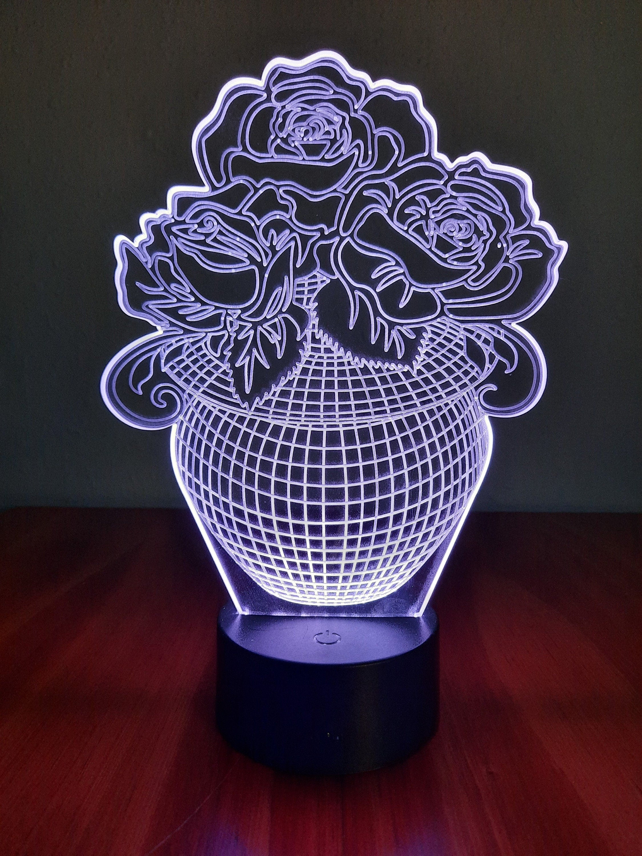 Awesome "Bowl of Roses" 3D LED Lamp (1139) - FREE SHIPPING!