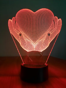 Awesome "Hands Holding a Heart" LED Lamp (1104) - FREE SHIPPING!