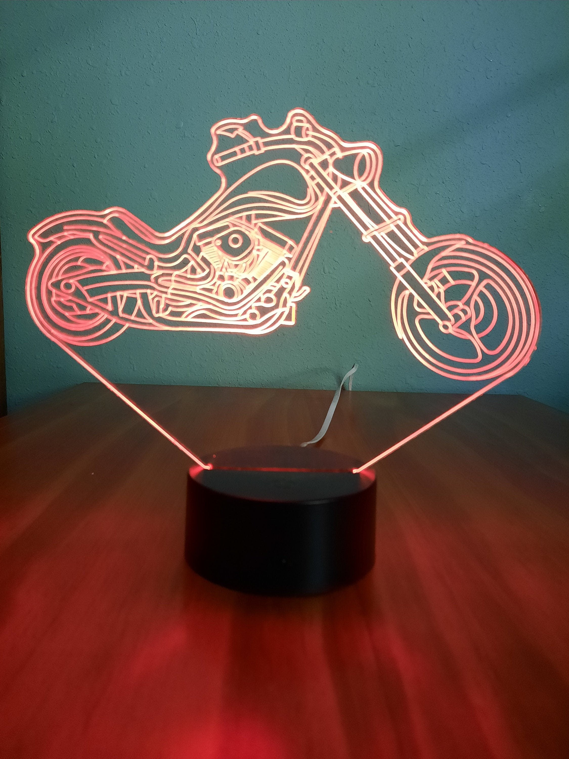 Awesome "Chopper Motorcycle" 3D LED Lamp (2671) - FREE SHIPPING!