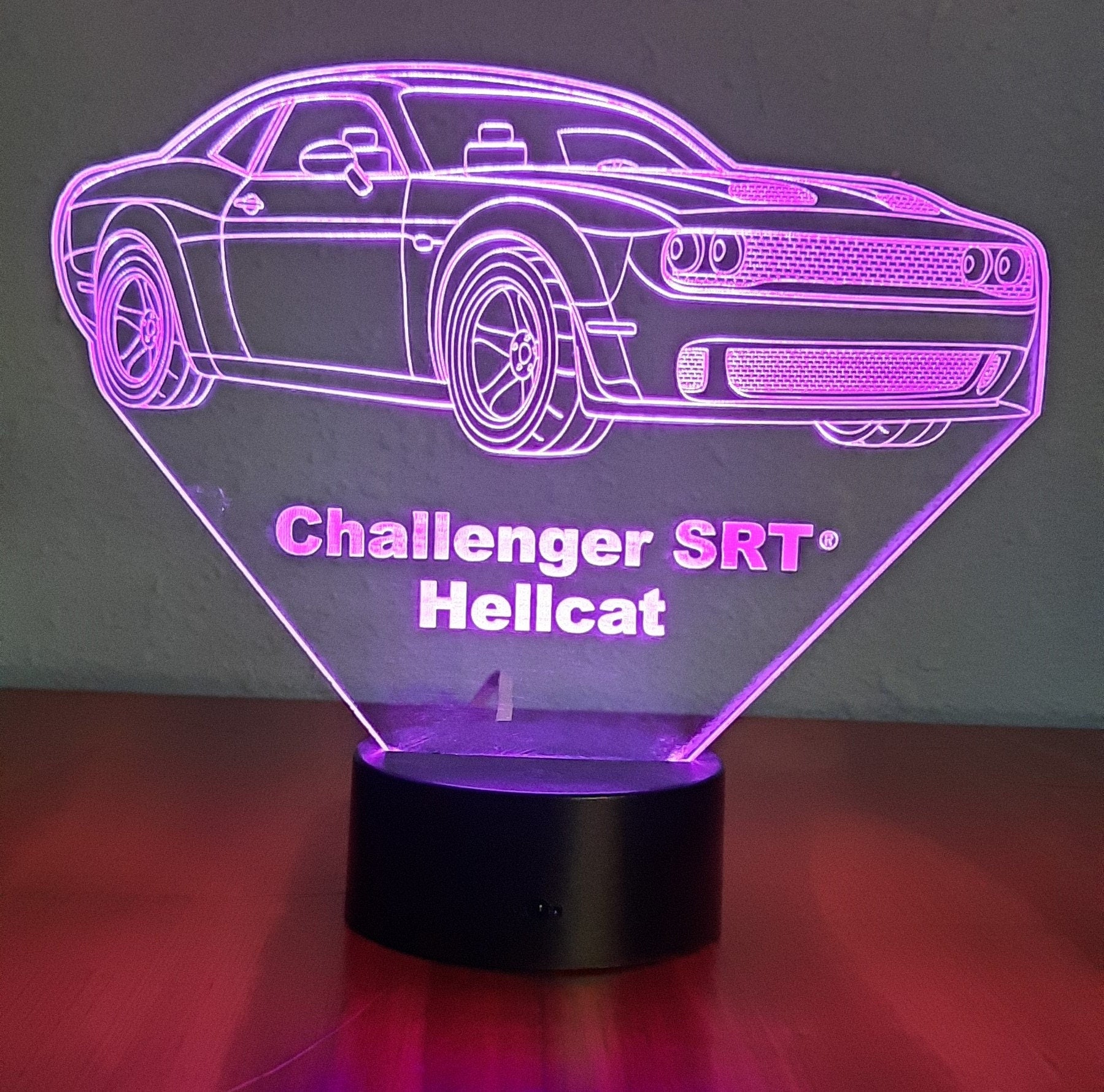 Awesome "Dodge Challenger SRT Hellcat" 3D LED Lamp (1284) - Free Shipping