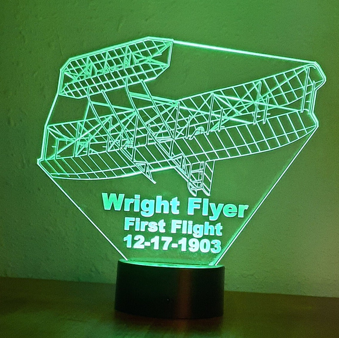 Awesome "First Flight - The Wright Flyer" 3D LED Lamp (1289) - Free Shipping