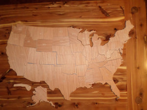 Handcrafted 24" Wide Wooden United States of America Puzzle (831-24) - FREE SHIPPING